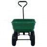 Carrito de mano basculante para jardín 300 kg 75 L verde 5