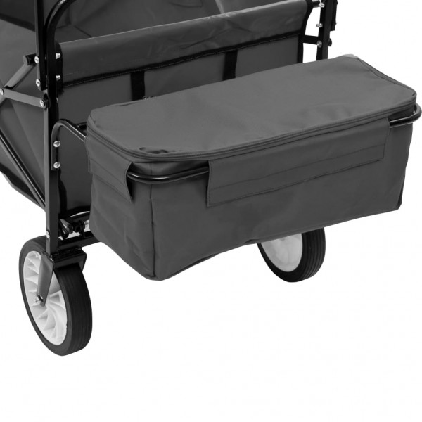 Carrito de mano plegable con capota acero gris M 5