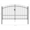 Cancela de valla doble puerta con puntas acero negro 3x1.75 m 5