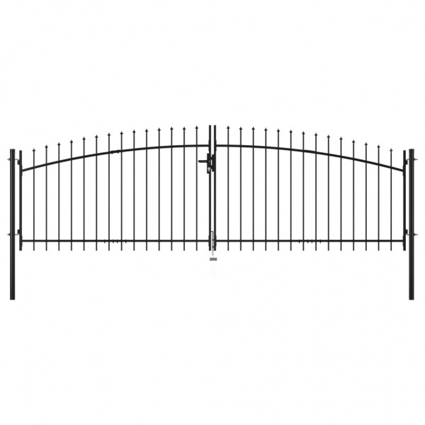 Puerta doble para valla con puntas de lanza 400x175 cm D