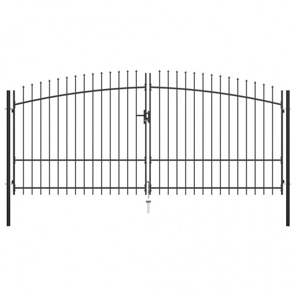 Puerta doble para valla con puntas de lanza 400x225 cm D