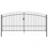 Puerta doble para valla con puntas de lanza 400x225 cm 1