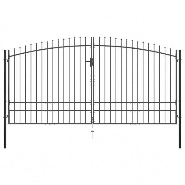 Puerta doble para valla con puntas de lanza 400x248 cm D