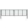 Puerta de malla de jardín acero galvanizado gris 400x125 cm 1
