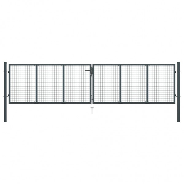 Puerta de malla de jardín acero galvanizado gris 400x175 cm D