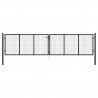 Puerta de malla de jardín acero galvanizado gris 400x175 cm 1