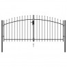 Cancela de valla doble puerta con puntas acero negro 3x1.25 m 1