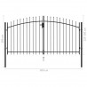 Cancela de valla doble puerta con puntas acero negro 3x1.5 m 5