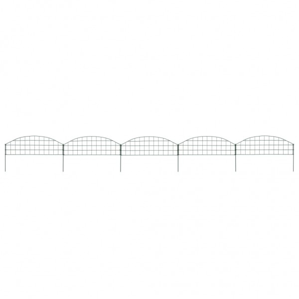 Set de valla de jardín arqueada verde 77.3x26 cm D