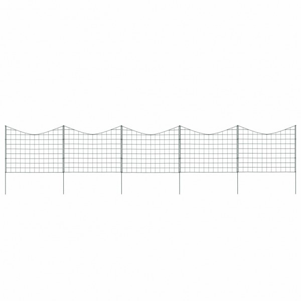 Set de valla de jardín arqueada verde 77.5x64 cm D