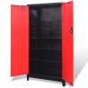 Armário de ferramentas 2 portas aço 90x40x180 cm preto vermelho 2
