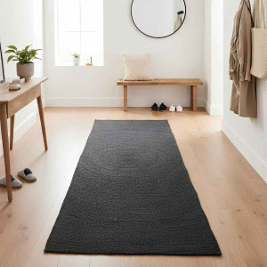 Alfombra Gris oscuro 80 x 150 cm yute H