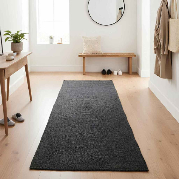 Alfombra Gris oscuro 80 x 250 cm yute M 2