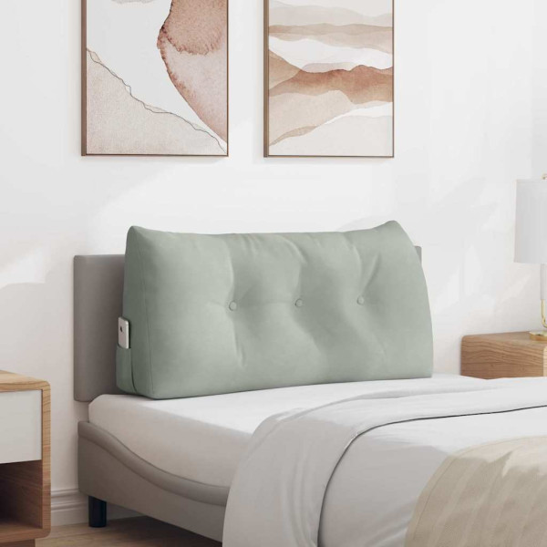 Cojín de Espalda Gris Claro 100 x 24 x 50 cm Terciopelo D