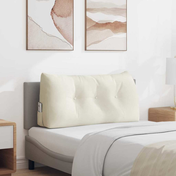 Cojín de Espalda Crema 100 x 24 x 50 cm Terciopelo D