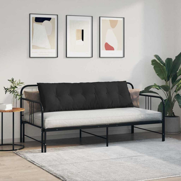 Cojín de Espalda Negro 160 x 50 cm Tela de microfibra M 4