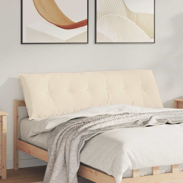 Cojín de Espalda Beige 160 x 50 cm Tela de microfibra D