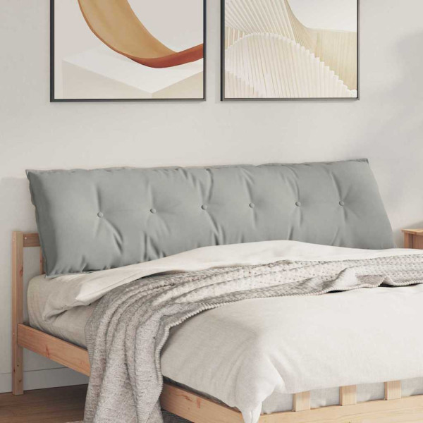 Cojín de Espalda Gris Claro 180 x 50 cm Tela de microfibra D