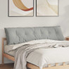 Cojín de Espalda Gris Claro 180 x 50 cm Tela de microfibra 1