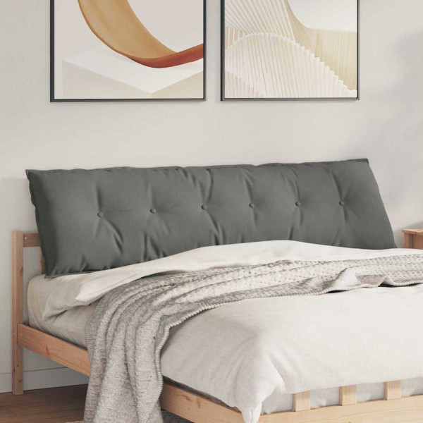 Cojín de Espalda Gris oscuro 180 x 50 cm Tela de microfibra D