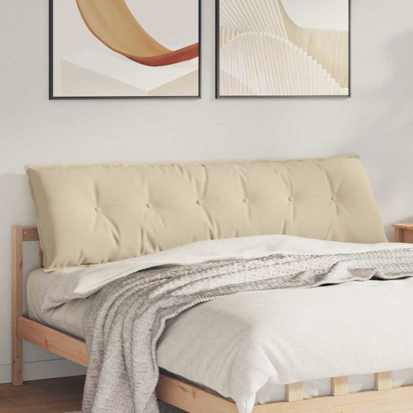 Cojín de Espalda Crema 180 x 50 cm Tela de microfibra D