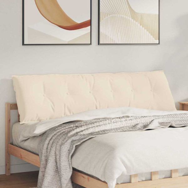 Cojín de Espalda Beige 180 x 50 cm Tela de microfibra D