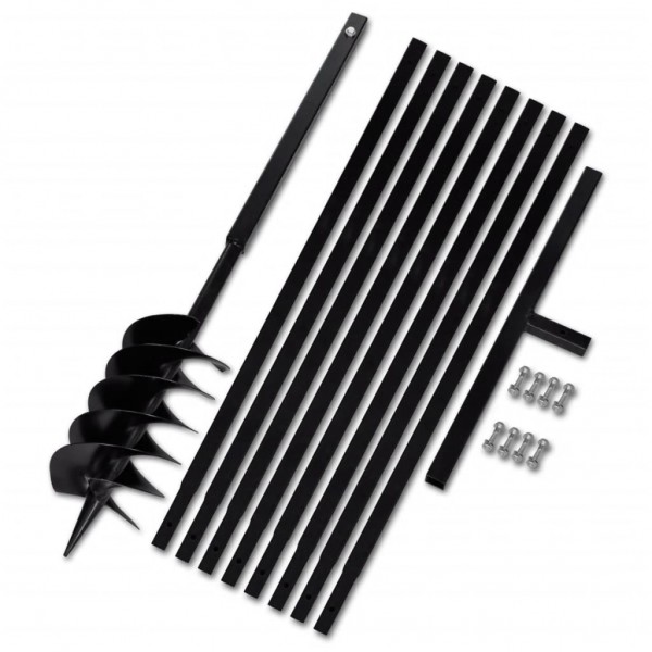 Taladro De Tierra Con Mango 150 mm Con Tubo De Extensión 9 M Acero D