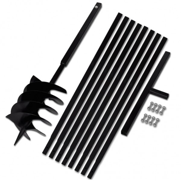 Taladro De Tierra Con Mango 200 mm Con Tubo De Extensión 9 M Acero D