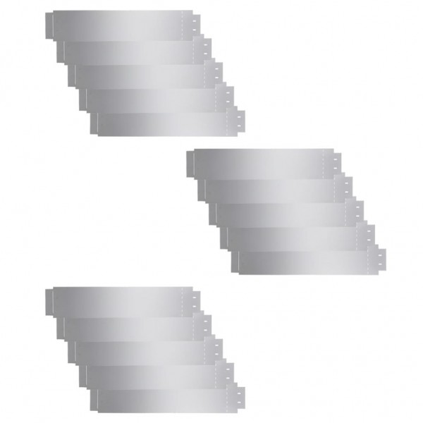 Cercas para césped 15 piezas acero galvanizado 100x20cm M 2