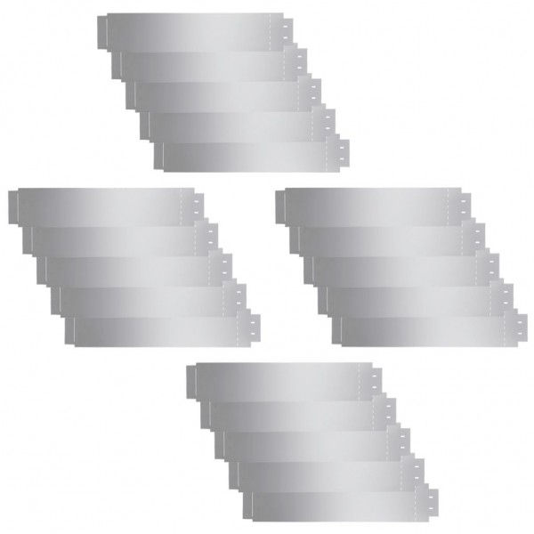 Cercas para césped 20 piezas acero galvanizado 100x20 cm M 2