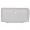 Lavabo de baño rectangular con grifo mezclador cerámica blanco 5