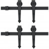 Guías con carril para puerta corredera 2 uds 183 cm acero negro 2