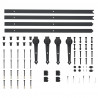Kit de ferragens para porta deslizante 2x183 cm aço preto 5