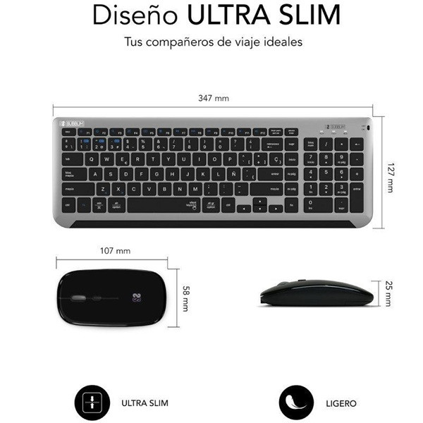 Pack teclado y ratón inalámbrico Subblim SUBKBC-DCEP20 gris M 4