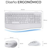 Conjunto de teclado e rato sem fios Subblim Office Prowave branco 3