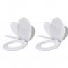 Assentos de sanita com tampas de fecho suave 2 pcs MDF branco 1