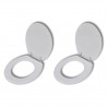 Asiento inodoro con tapas 2 piezas MDF blanco 1