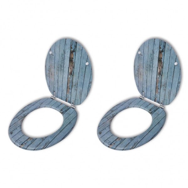 Asientos inodoro tapas 2 uds MDF madera vieja D