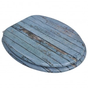 Assentos de sanita com tampas 2 pcs MDF madeira velha H