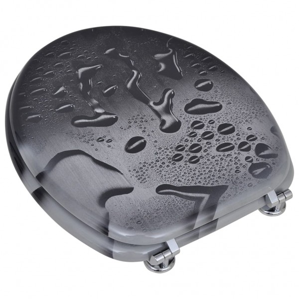 Asientos de inodoro con tapas 2 uds MDF agua M 4