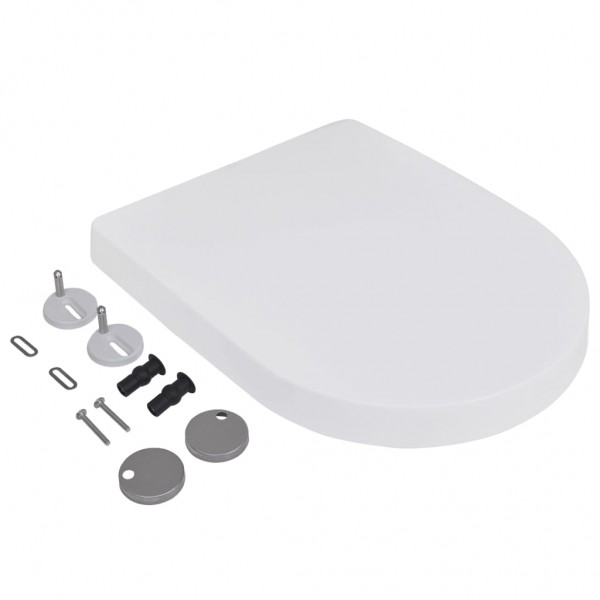 Assentos sanita com tampas de fecho suave 2 pcs plástico branco M 3