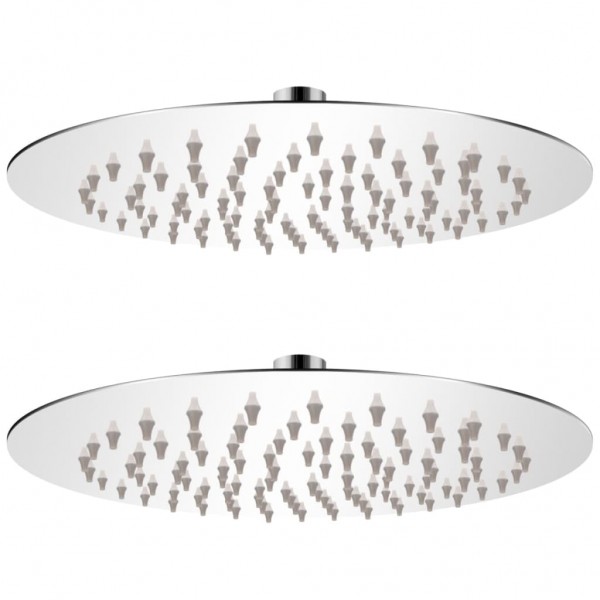 Cabezal de ducha efecto lluvia 2 uds acero inoxidable Ø 20 cm D
