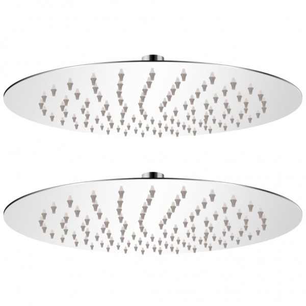Cabezal de ducha efecto lluvia 2 pzs acero inoxidable Ø 25 cm D