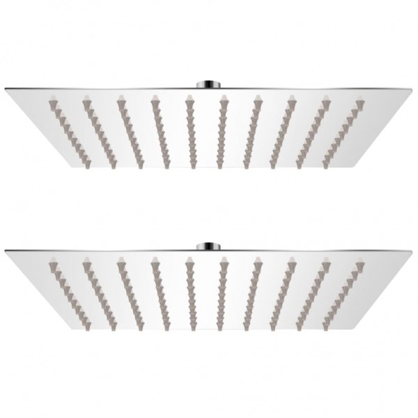 Cabezal de ducha efecto lluvia 2 pzs acero inoxidable 20x20 cm D