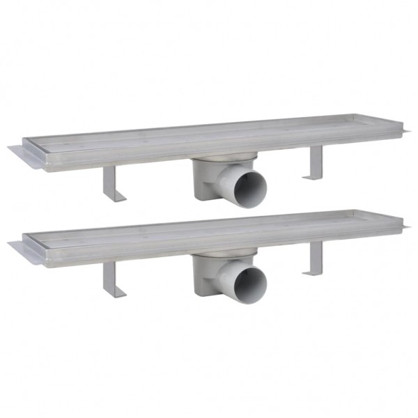VidaXL Dreno de chuveiro linear 2 pcs 530x140 mm aço inoxidável M 2
