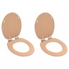 Assentos sanita 2 pcs c/ tampas fecho suave MDF design bambu 1