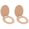 Assentos de sanita 2 pcs com tampas MDF design bambu 1