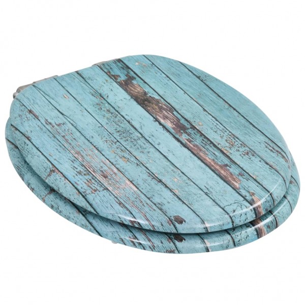 Asiento inodoro WC 2 uds tapa de cierre suave MDF madera vieja M 4