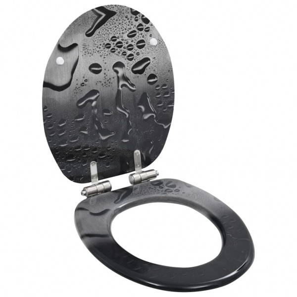 Assentos sanita 2 pcs c/ tampas fecho suave MDF design gotas M 2