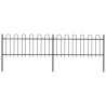 Valla de jardín con puntas de aro acero negro 3.4x0.8 m 1